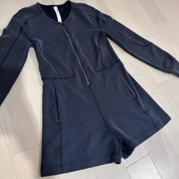 lululemon women's Ribbed Softstreme Long-Sleeve Romper - Picture 4 of 5